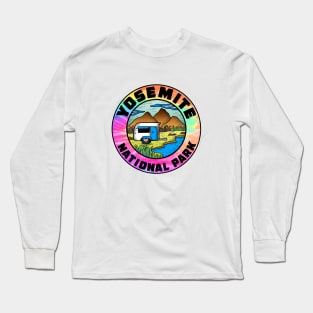 Yosemite National Park California Camper Camping Camp Trailer Long Sleeve T-Shirt